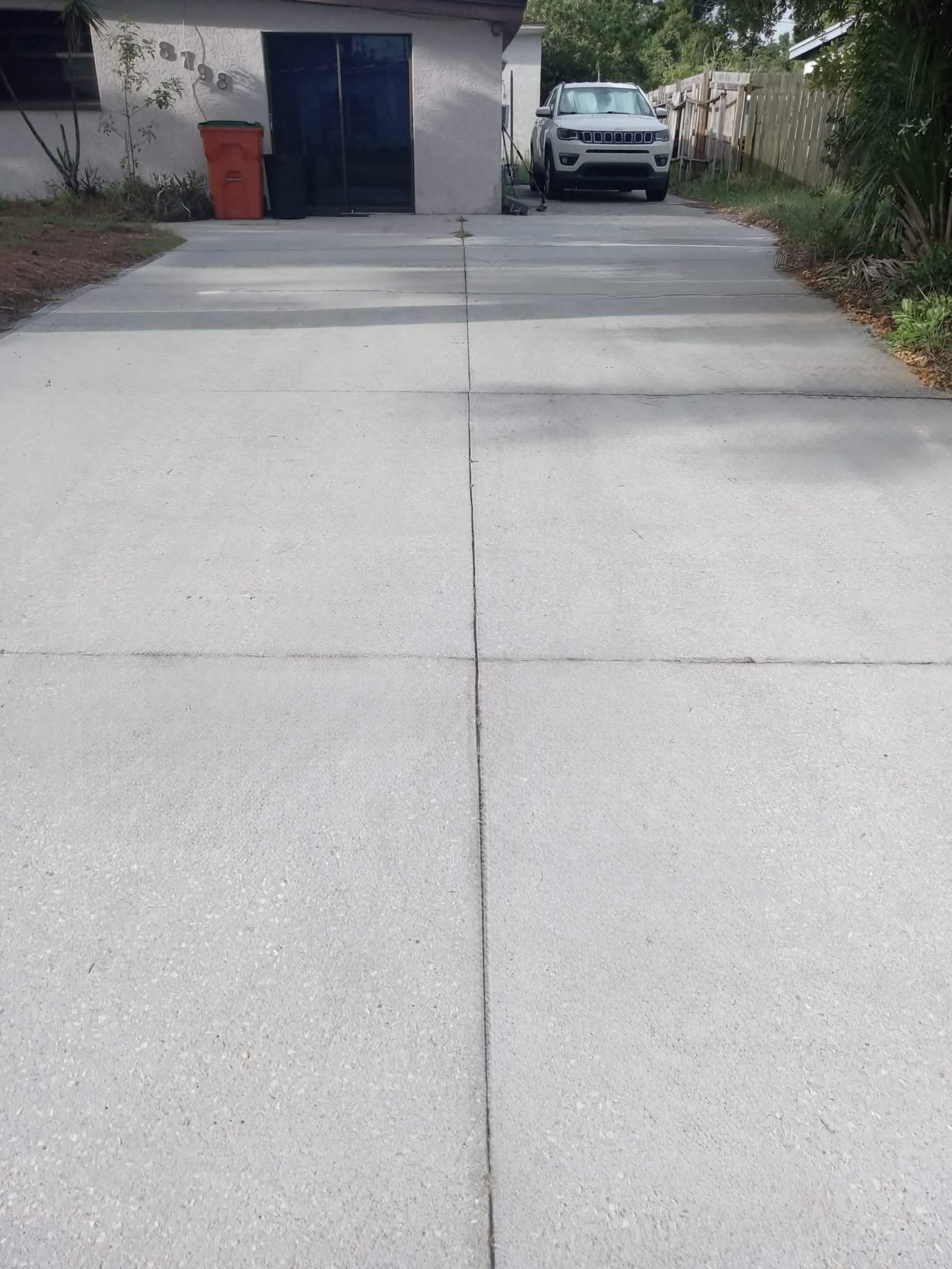 Driveway after pressure washing